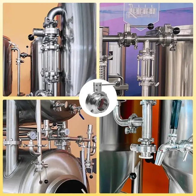 Van bướm tay rút 2 đầu clamp vi sinh 7 Ứng dụng van bướm tay rút 2 đầu clamp vi sinh