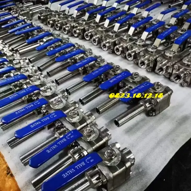 Van bi inox vi sinh 14 Van bi inox vi sinh tay gạt