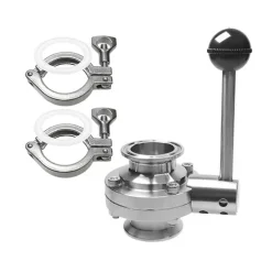 Van bướm tay rút 2 đầu clamp vi sinh