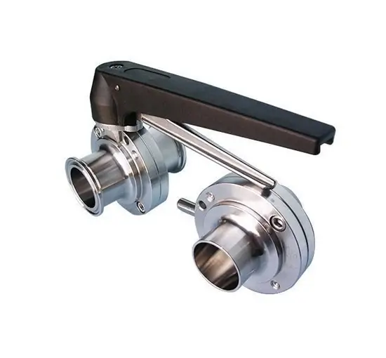 Van bướm vi sinh 2 đầu clamp 1 Van bướm vi sinh 2 đầu clamp