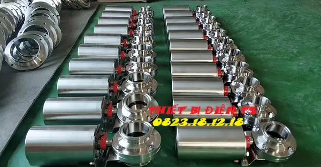 Van bướm vi sinh 2 đầu clamp 9 Van bướm vi sinh clamp