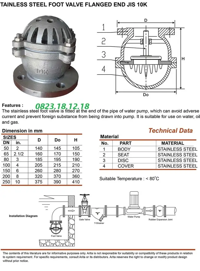 Rọ bơm inox mặt bích JIS 10K 7 Catalogue rọ bơm inox mặt bích JIS 10K