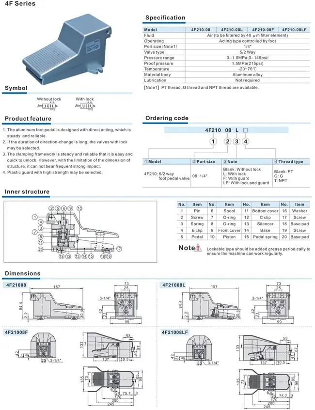 Van chân đạp 11 Catalogue van chân đạp khí nén