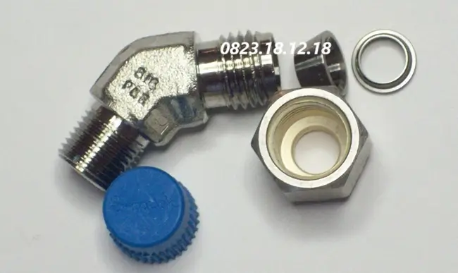 Cút inox ren ngoài 45 độ