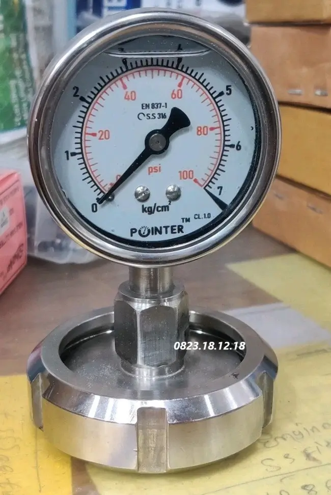 Đồng hồ đo áp suất inox dạng màng 8 Đồng hồ đo áp suất inox dạng màng