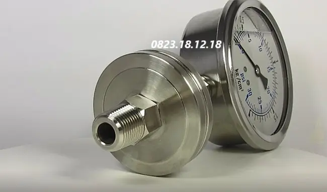 Đồng hồ đo áp suất inox dạng màng 14 Đồng hồ đo áp suất inox dạng màng nối ren