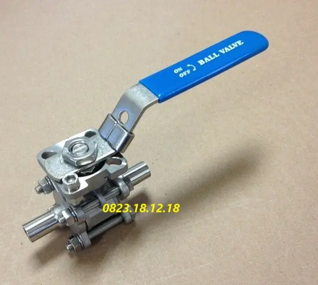 Van bi có tán inox vi sinh 9 Van bi có tán 2 ngã inox vi sinh
