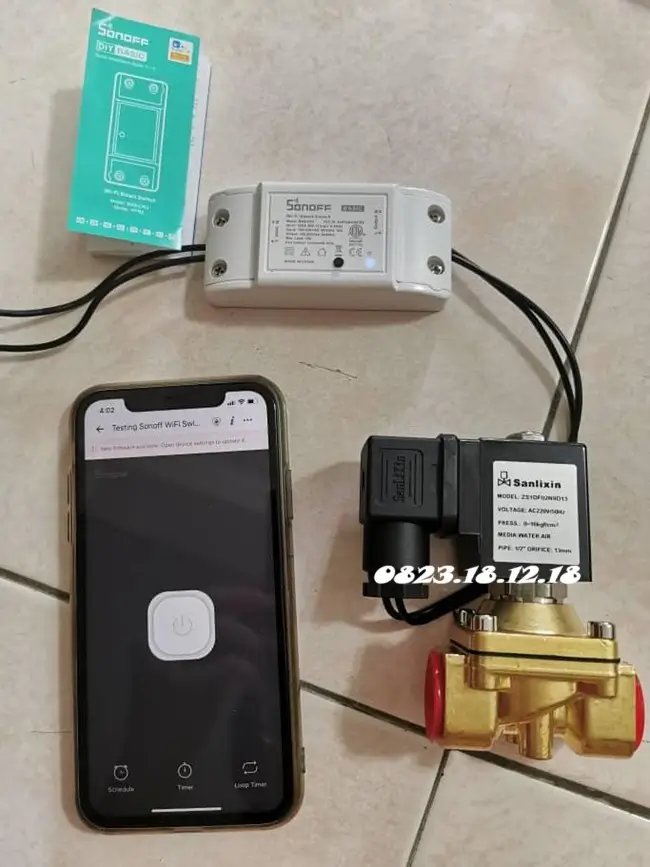 Van khóa nước điều khiển từ xa WiFi 12 Van điện từ khóa nước điều khiển từ xa Wifi