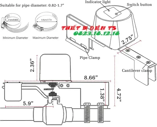 Van khóa nước điều khiển từ xa WiFi 5 Van khóa nước điều khiển từ xa Wifi