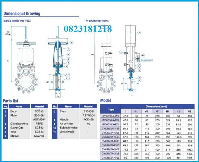 Catalogue van dao inox khí nén