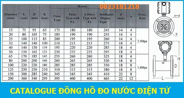 Catalogue đồng hồ đo nước điện tử