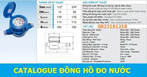 Catalogue đồng hồ đo nước