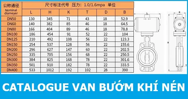 Catalogue van bướm điều khiển khí nén