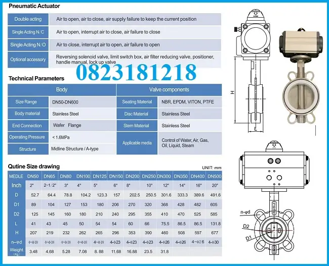 Catalogue van bướm inox điều khiển khí nén