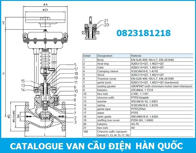 Catalogue van cầu điều khiển điện Hàn Quốc