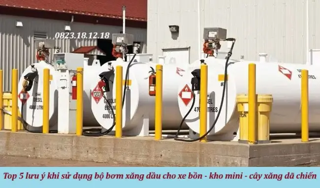 Top 5 lưu ý khi sử dụng bộ bơm xăng dầu cho xe bồn - kho mini - cây xăng dã chiến di động ngoài rời