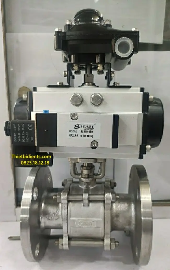 Van bi inox 304 316 điều khiển khí nén