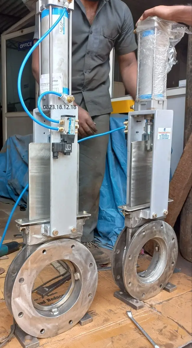 Van dao khí nén cho silo thân inox 