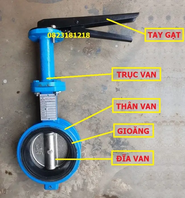 Van Bướm Trục Dài 7 Cấu tạo van bướm trục dài