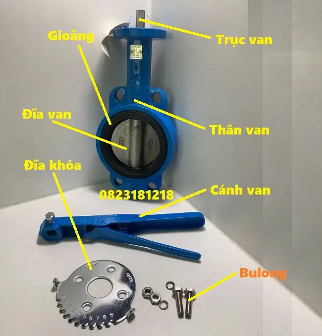 Van Bướm Trung Quốc 3 Cấu tạo van bướm Trung Quốc