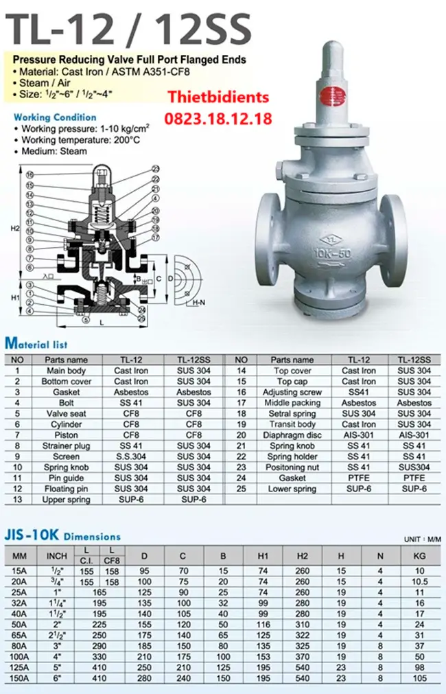 Catalogue van giảm áp mặt bích