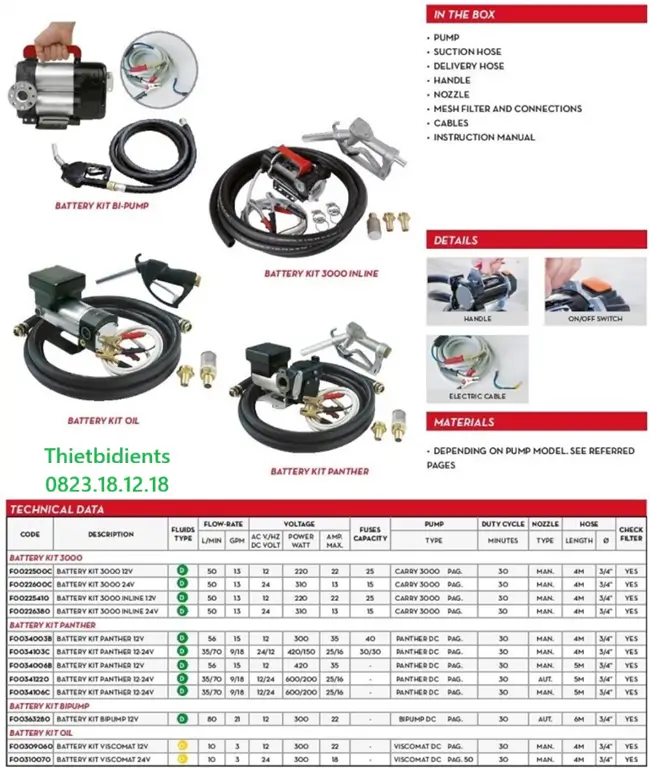 Catalogue Bộ Kit Bơm Xăng Dầu Mini