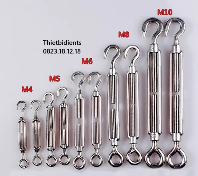 Bộ tăng cáp inox 6 Bộ tăng cáp inox 4, 6, 8, 10mm