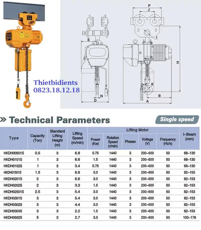 Catalogue pa lăng xích điện
