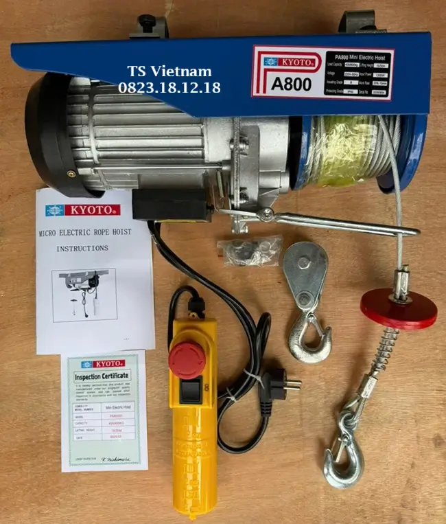 Máy tời điện 220V 7 Máy tời điện 220V tải trọng 800kg