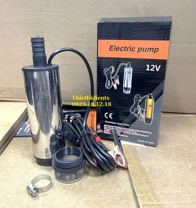 Bộ bơm xăng dầu cho thùng phuy 3 Bộ bơm xăng dầu cho thùng phuy 12V