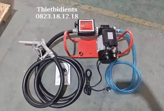 Bộ bơm xăng dầu định lượng 220V 3 Bộ bơm xăng dầu định lượng 220V đồng hồ cơ