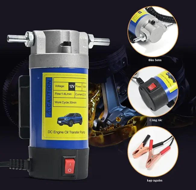 Máy bơm dầu Diesel 12V, 24V 3 Cấu tạo máy bơm dầu Diesel 12V 24V