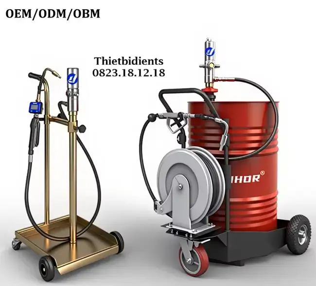 Máy bơm dầu nhớt bằng khí nén 7 Máy bơm dầu nhớt bằng khí nén cắm thùng phuy