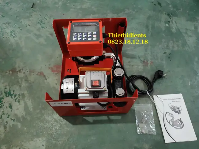 Máy bơm nhiên liệu xăng dầu 4 Máy bơm nhiên liệu xăng dầu 24V kèm đồng hồ