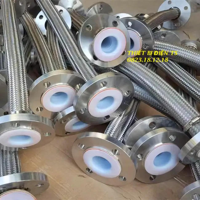 Khớp nối mềm inox lót Teflon nối bích hai đầu