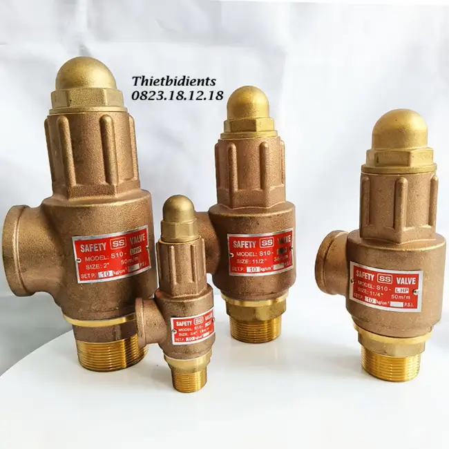Van an toàn khí Gas nối ren thân đồng