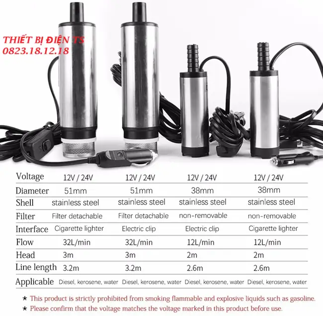 Catalogue bơm dầu thả chìm
