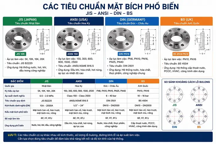 Tiêu chuẩn mặt bích