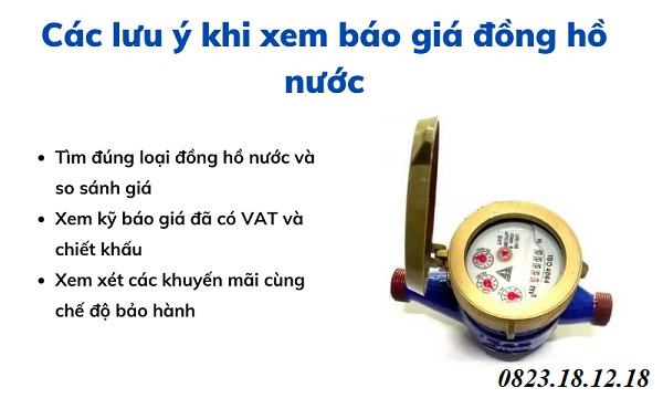 Lưu ý khi xem bảng giá đồng hồ đo nước
