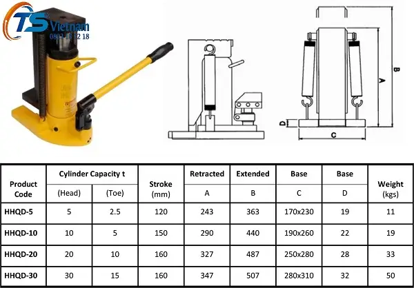 catalogue của kích móc thủy lực