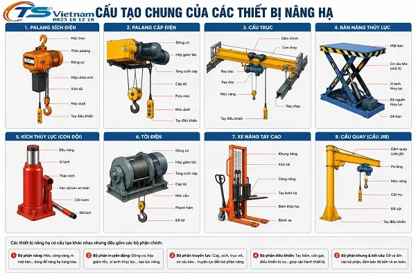 Thiết Bị Nâng Hạ Là Gì? 13 Cấu tạo chung cảu các thiết bị nâng hạ