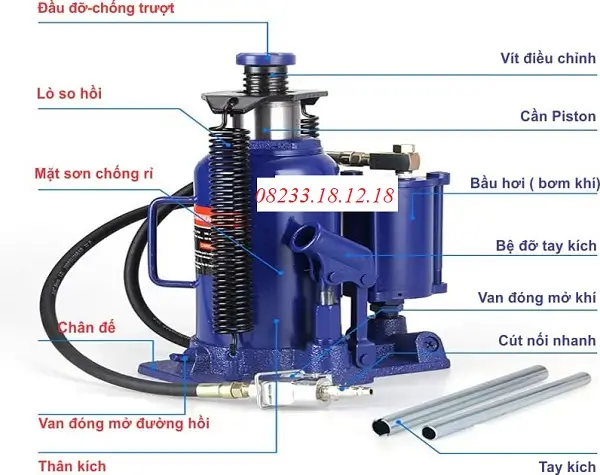Cấu tạo con đội thủy lực 20 tấn