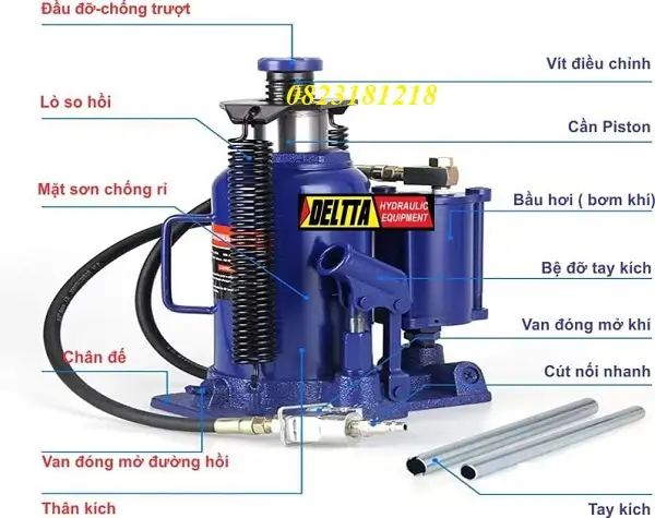 Dùng kích thủy lực thế nào để đảm bảo an toàn và tránh tai nạn? 6 Cấu tạo của kích thuỷ lực