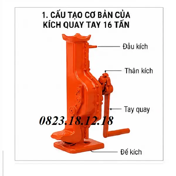 Kích Quay Tay 16 Tấn 4 Cấu tạo kích quay tay 16 tấn