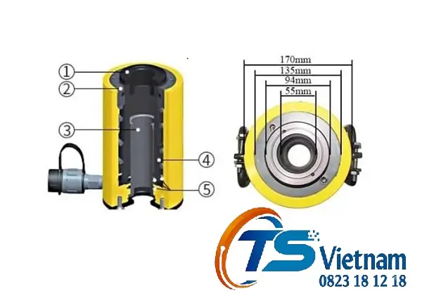 Cấu tạo kích thủy lực rỗng tâm