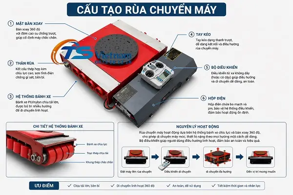 Cấu tạo rùa chuyển máy