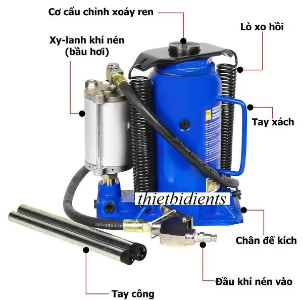 Con đội thủy lực khí nén 20 tấn