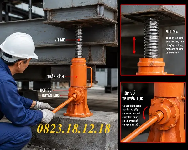Kích Quay Tay 3 Tấn 6 Kích quay tay 3 tấn kiểu vít me