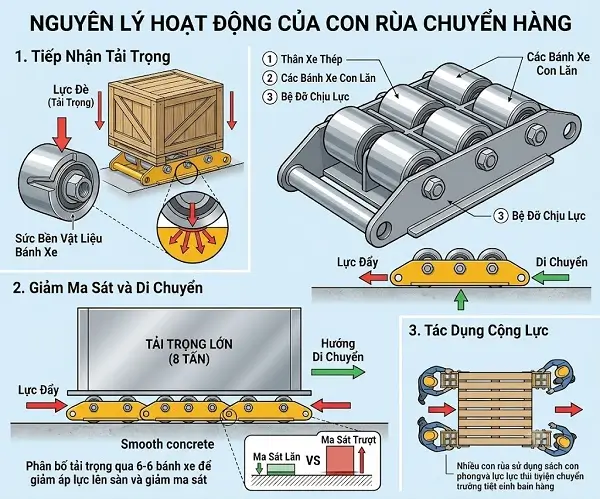 nguyên lý họa động của rùa chuyển hàng
