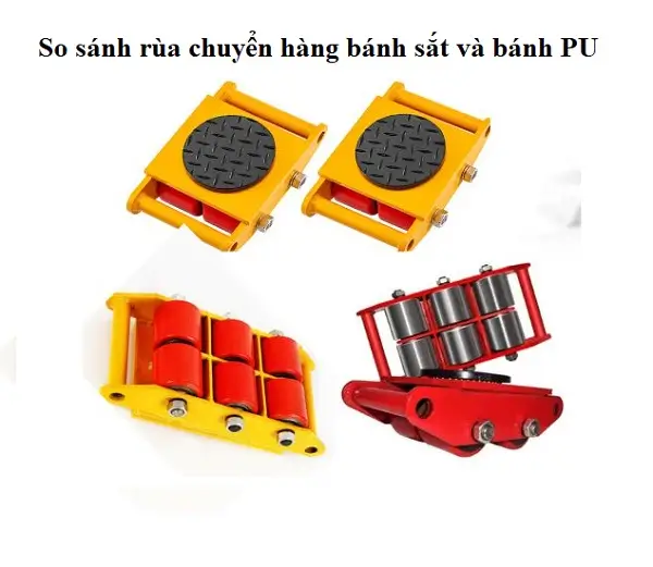 Phân biệt rùa bánh sắt và rùa chuyển hàng bánh PU